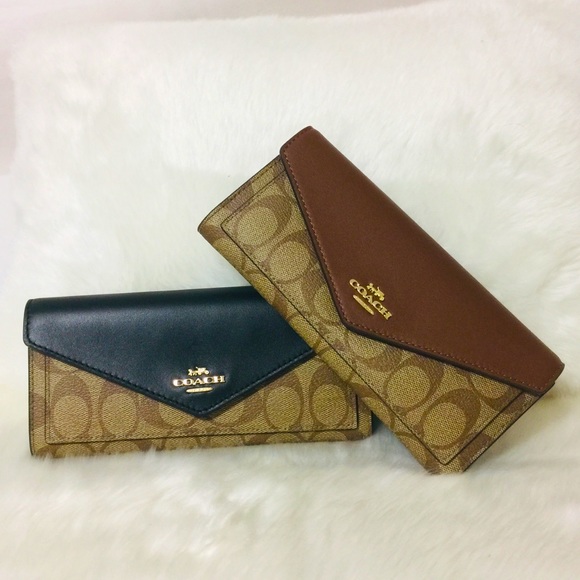 Coach Slim Envelope Black Wallet Signature Canvas - Picture 11 of 11